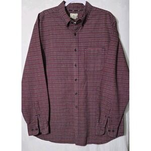 LL BEAN Mens X Large Long‎ Sleeve Button Up Shirt Cotton Plaid VTG